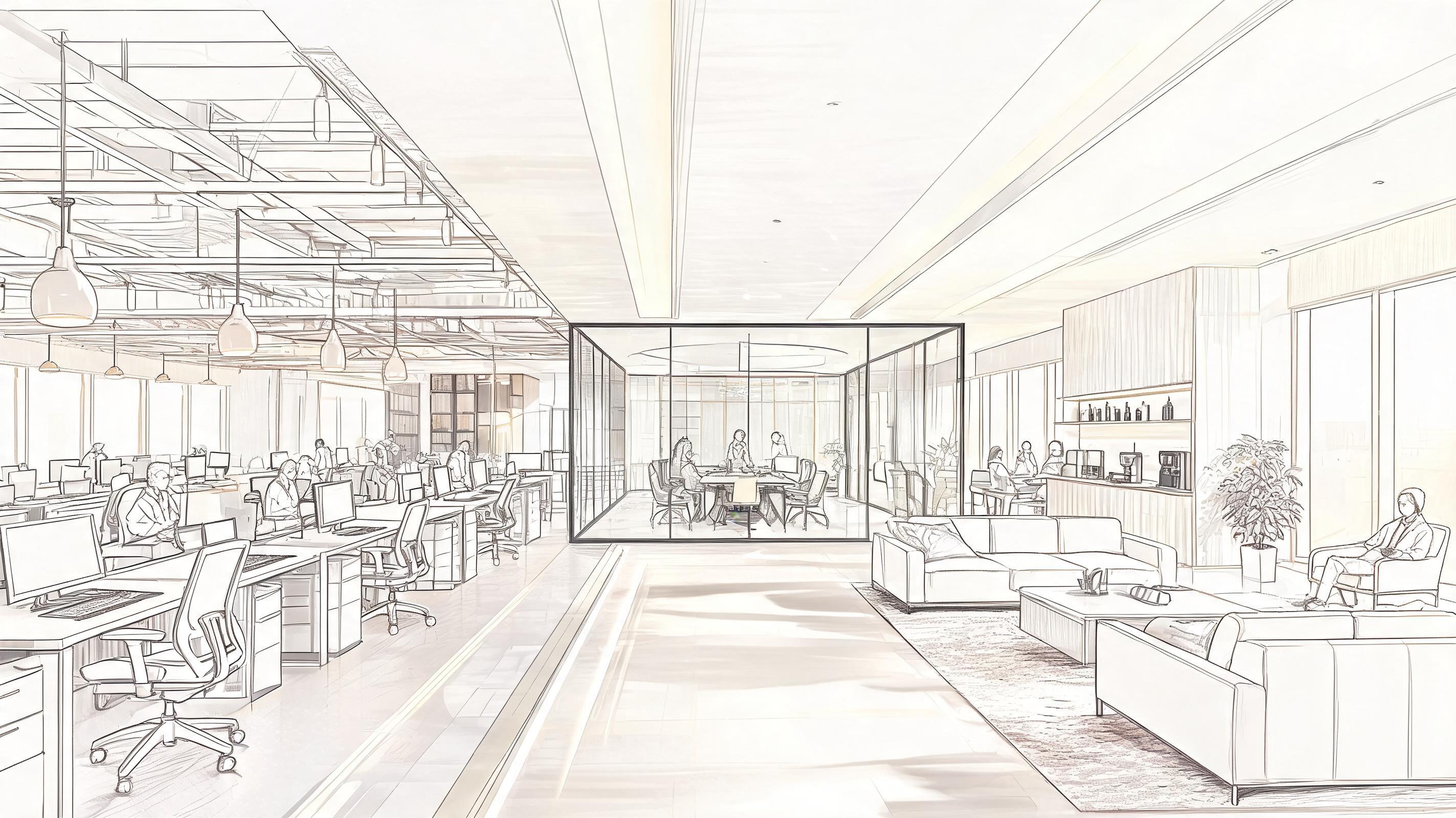 Conceito de Design de Espaço de Coworking para Vídeo