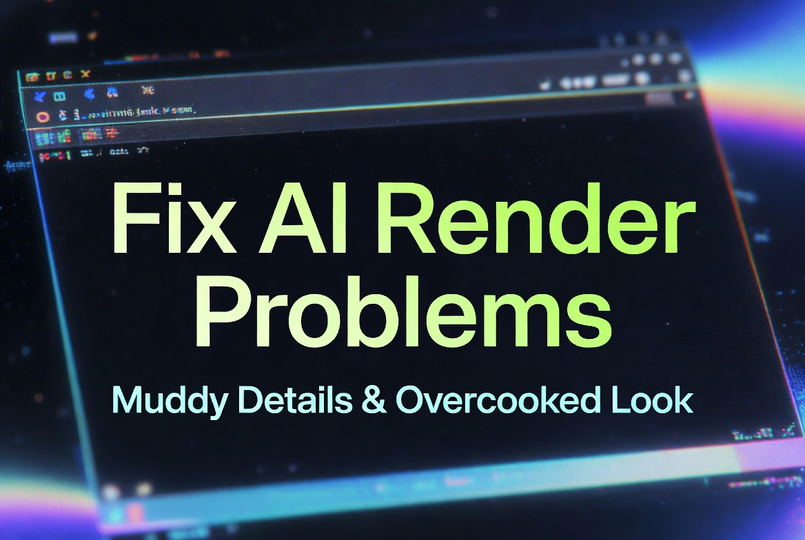 Step-by-step PromeAI guide to fix AI render problems like muddy details and overcooked look in generated images