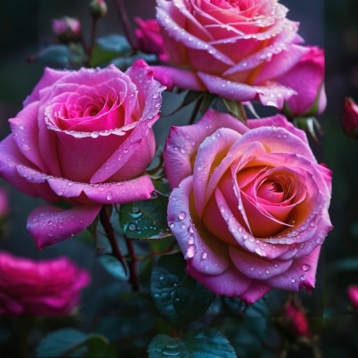 Final result of pink roses generated using PromeAI outpainting ad banner templates showing seamless background extension.