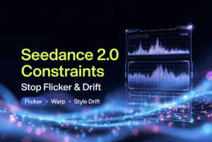 A tech graphic showing how seedance 2.0 prompt constraints effectively stop video flicker and style drift issues.