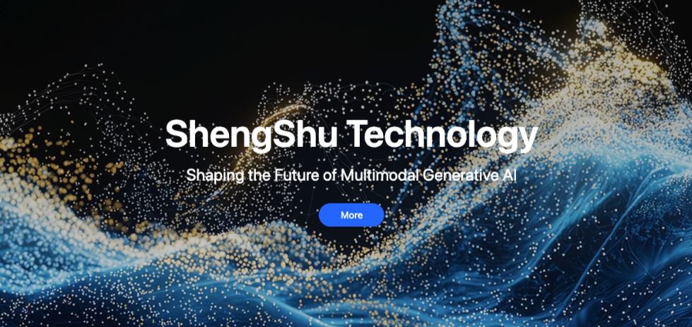 Abstract particle wave background for ShengShu Technology, the multimodal generative AI company and developer of Vidu Q3.