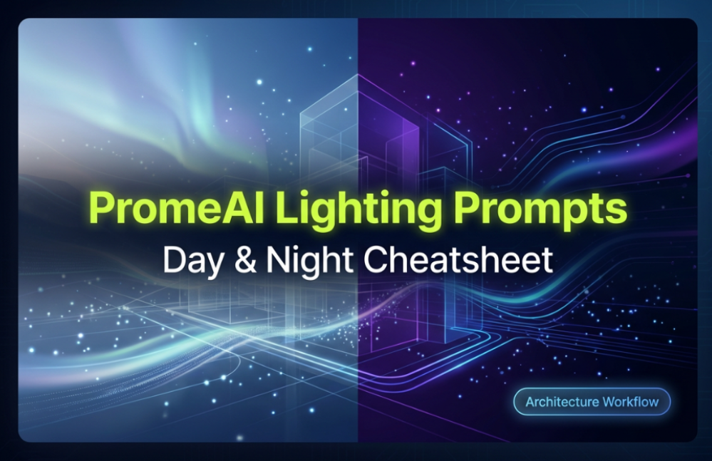 PromeAI Architectural Lighting Prompts: Day/Night Cheatsheet