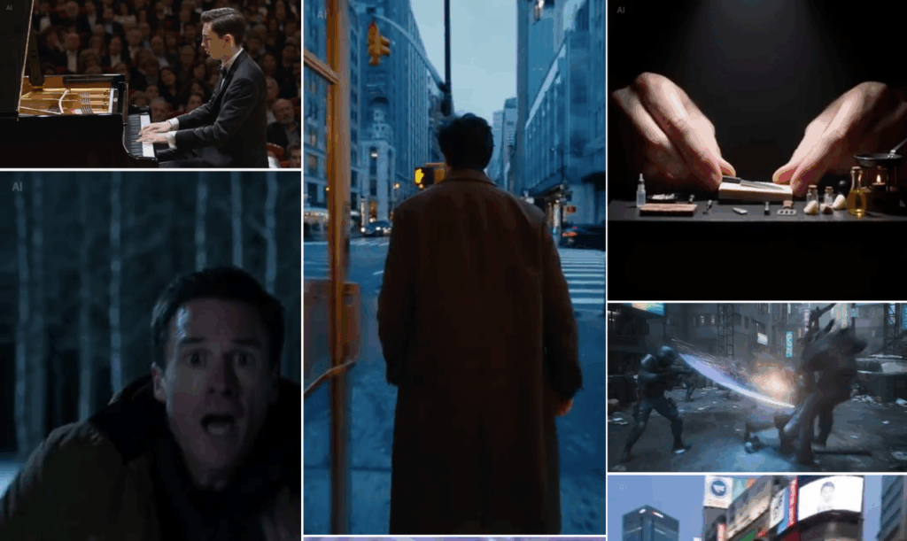 Diverse AI video clips demonstrating high-quality Seedance 2.0 commercial license capabilities for creators.