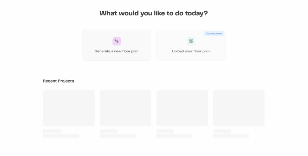 Exploring the user dashboard in this maket.ai review to see how easily users can generate or upload their floor plans.
