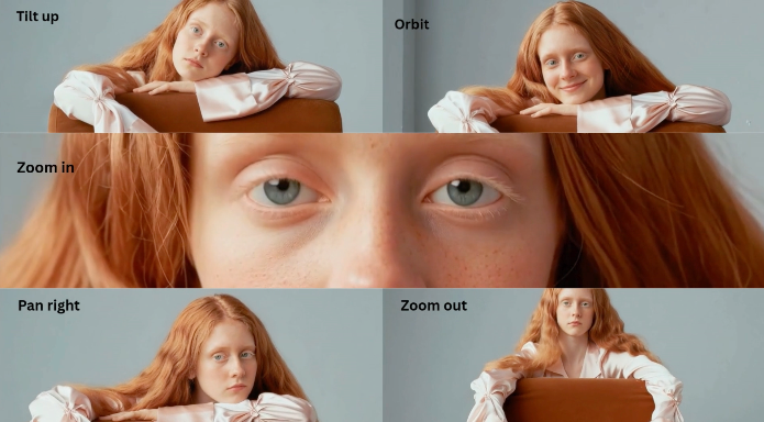 Explore various camera movements available within the promeai animated product ad templates tools.