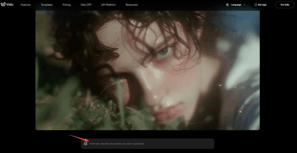 Atmospheric cinematic output from Vidu Q3 showing how to use Vidu Q3 text-to-video for dramatic portraits with detailed scene description