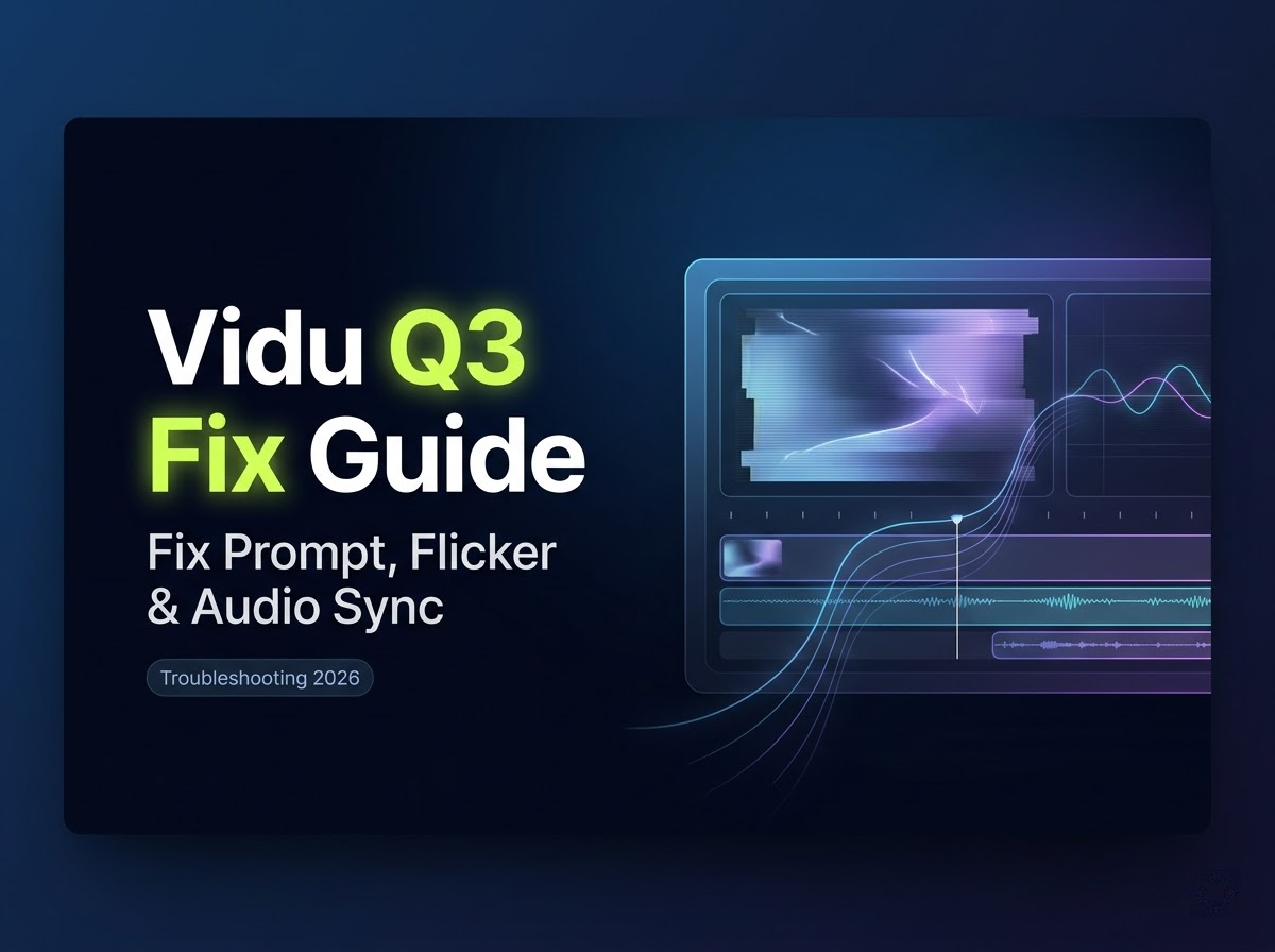 Vidu Q3 Troubleshooting: Prompt Not Followed, Flicker, Weird Motion, Audio Off-Sync (Fix Checklist)