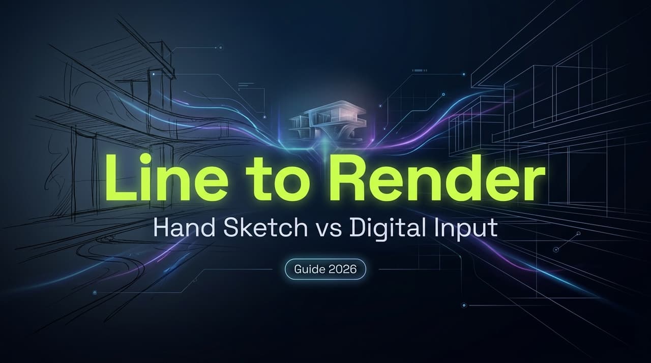 Line Drawing to Render: Hand-Sketched vs Digital Line Input Guide