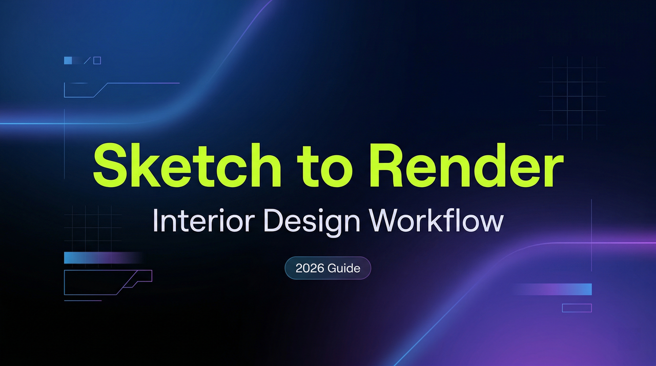 Easy Sketches to Rendered Visuals: Interior Design Workflow